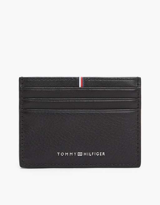 Tommy Hilfiger - Corporate - Porte-cartes en cuir avec logo - Noir