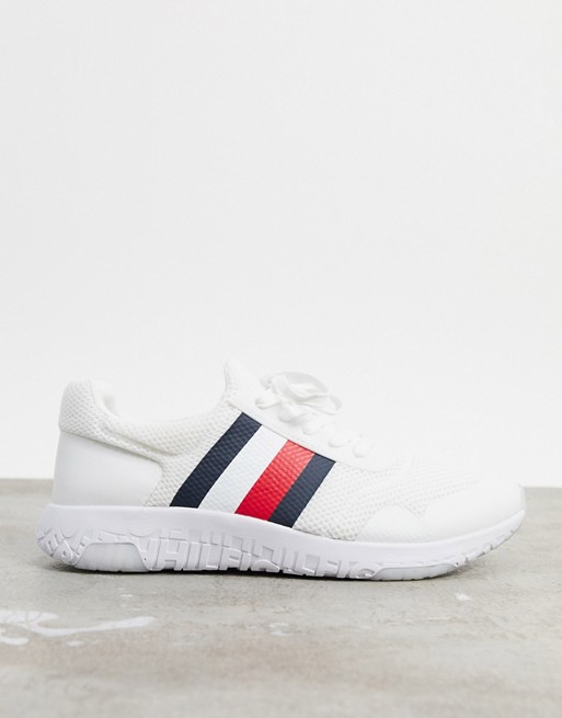 Tommy Hilfiger corporate stripe lightweight knit runners in white