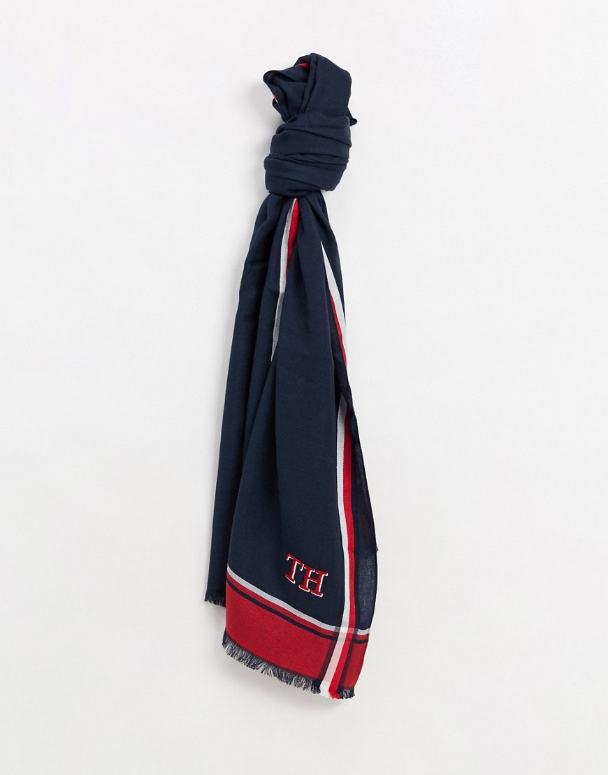 Tommy Hilfiger corporate stripe scarf-Blue