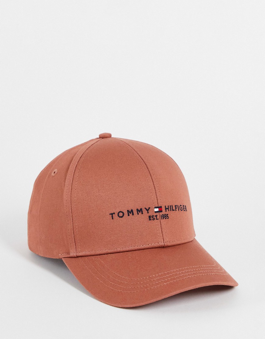 Tommy Hilfiger cotton essential corporate logo cap in rust - BRONZE-Brown