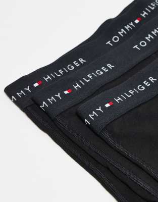 Tommy Hilfiger Cotton Essentials 3 Pack Boxer Briefs In Black