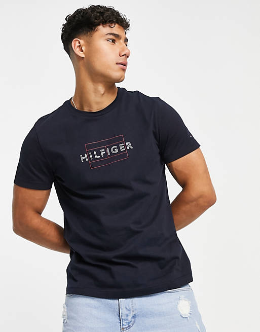 Tommy Hilfiger Men Core Flag 100% Cotton V-Neck Short Sleeve T-Shirt NEW 