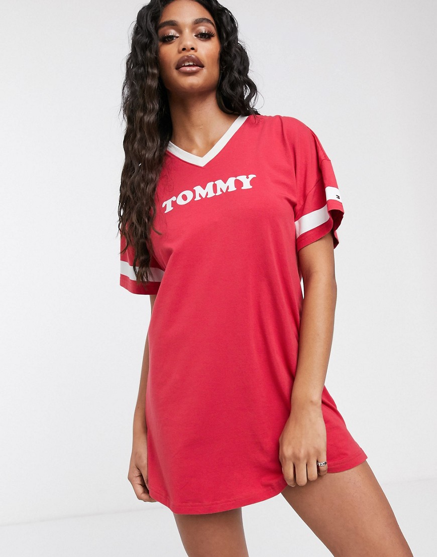 Tommy Hilfiger cotton short sleeve nightdress in red