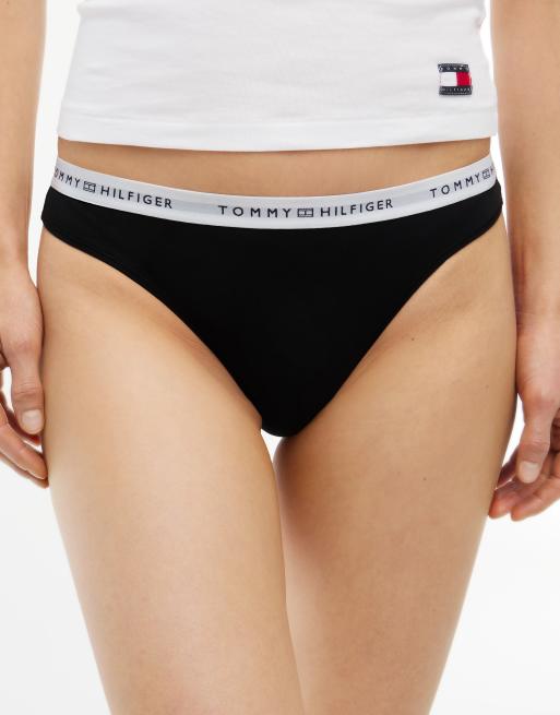 Tommy Hilfiger cotton thong in black, 2 of 3