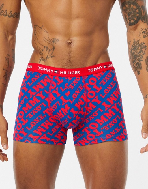 Tommy Hilfiger cotton trunks in blue with all over print