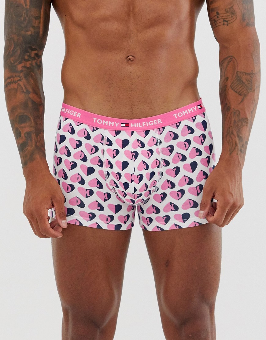 Tommy Hilfiger cotton trunks in white with heart print