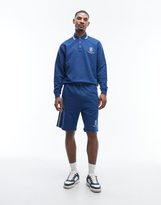 Tommy Hilfiger - Country Club - Camicia da rugby blu in coordinato, 3 di 5