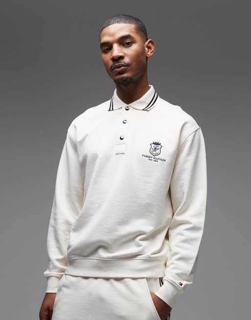 Tommy Hilfiger - Country Club - Camicia stile rugby color crema