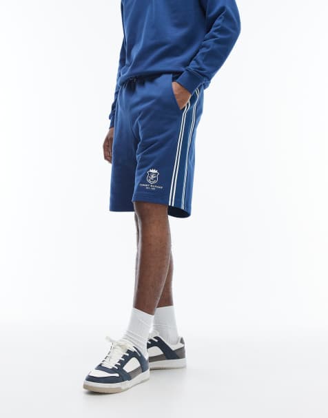 Tommy Hilfiger country club crest sweat shorts in blue - view 1