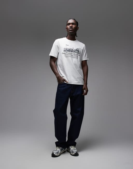 Tommy Hilfiger country club graphic T-shirt in white, 2 of 5