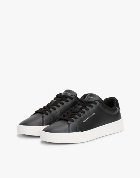 Tommy Hilfiger – Court-Sneaker aus kieselsteingekörntem Leder in Schwarz - view 1