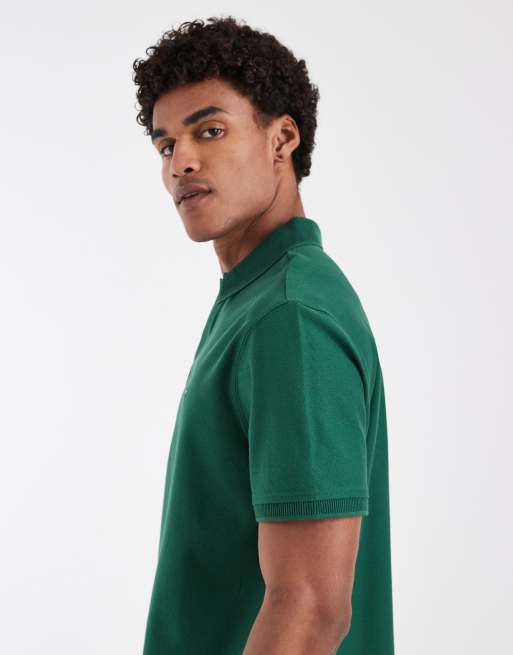 Tommy Hilfiger - Crêpe poloshirt met V-hals in groen, 3 van 5