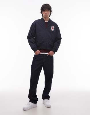 Tommy Hilfiger Crest Bomber Jacket In Blue
