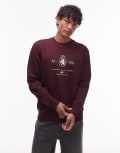 [Tommy Hilfiger] Tommy Hilfiger crest graphic sweatshirt in burgundy-Red XS BURGUNDY