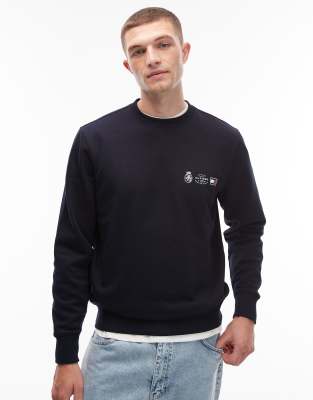 Tommy Hilfiger Crest Logo Sweatshirt In Black