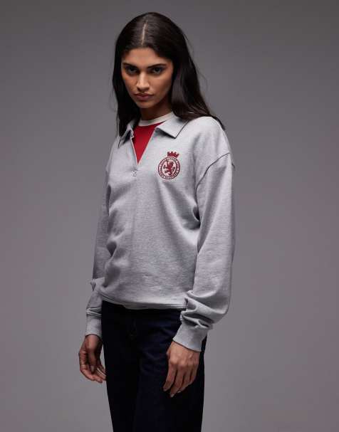 Tommy Hilfiger crest lounge sweatshirt in grey heather