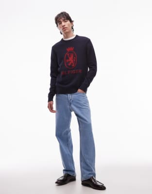 Tommy Hilfiger Crest Sweater In Blue