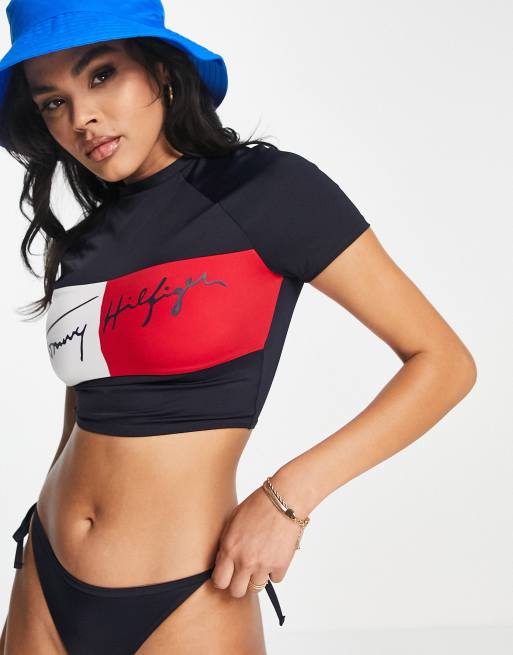 Short Sleeve Cropped Rash Guard