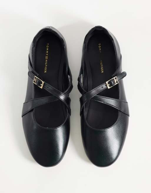 Tommy Hilfiger cross strap mary janes in black, 2 of 4