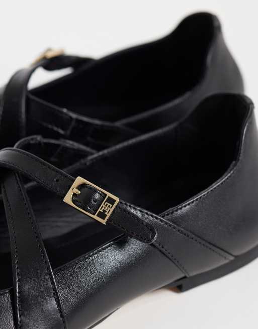 Tommy Hilfiger cross strap mary janes in black, 4 of 4