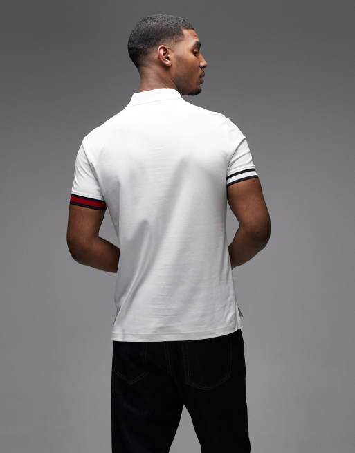 Tommy Hilfiger cuffed slim fit polo shirt in white, 3 of 5