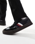 Tommy Hilfiger cupset sneakers in black with gum sole