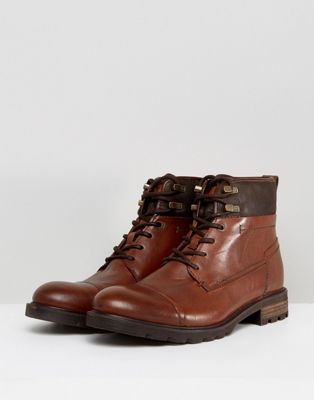 tommy hilfiger brown leather boots