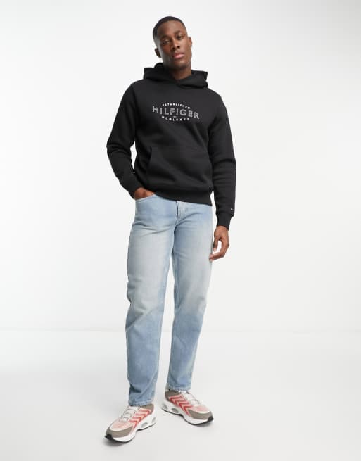 Tommy Hilfiger curve logo hoodie in black | ASOS