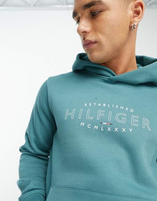 Tommy Hilfiger curve logo hoodie in green | ASOS