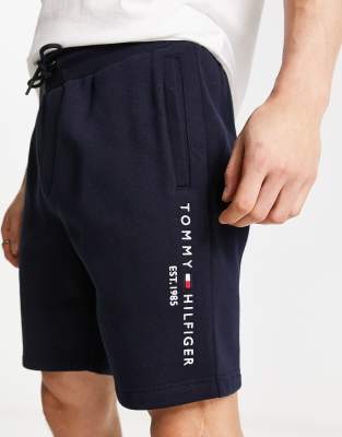 Tommy Hilfiger curve logo shorts in navy | ASOS