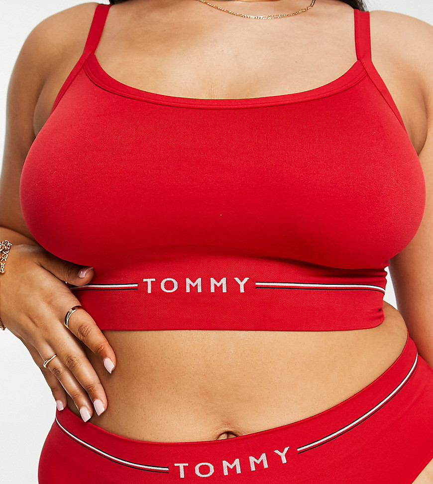 Tommy Hilfiger Curve Seamless Padded Bralette In Red