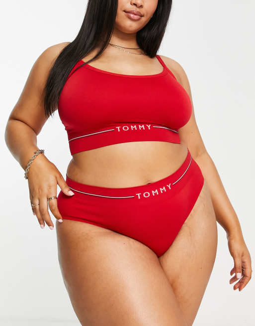 Tommy Hilfiger Curve Seamless padded bralette in red - ShopStyle Bras