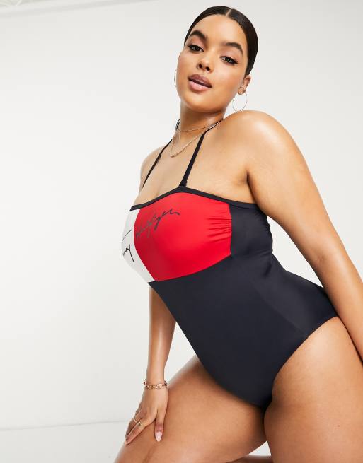 Tommy Hilfiger Curve swimsuit in multi