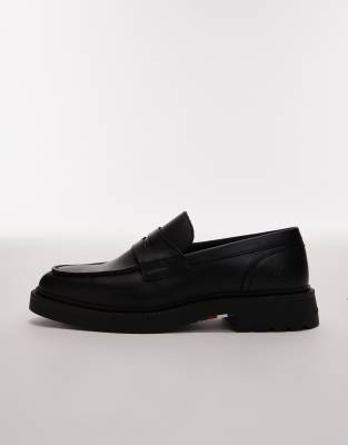 Tommy Hilfiger Cut Out Detailing Classic Leather Loafers In Multi
