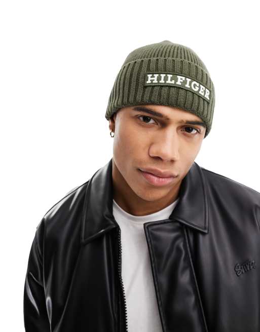 Tommy Hilfiger – Czapka beanie z logo w kolorze khaki, 3 z 4