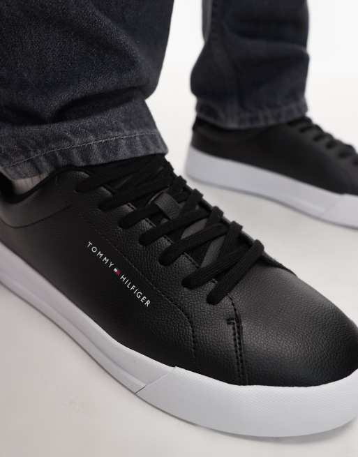 Tommy Hilfiger – Czarne buty sportowe z ziarnistej skóry, 3 z 5