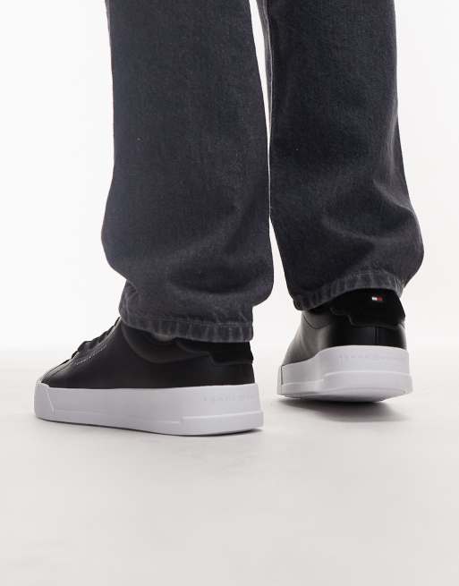 Tommy Hilfiger – Czarne buty sportowe z ziarnistej skóry, 4 z 5