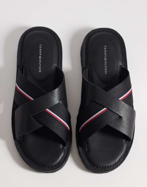 Tommy Hilfiger – Czarne sandały ze skrzyżowanymi paskami, 3 z 4