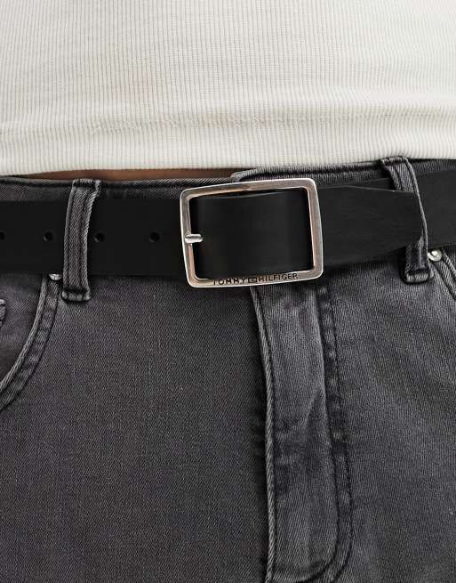 Tommy Hilfiger – Czarny pasek o szerokości 35 mm z klamrą, 3 z 4