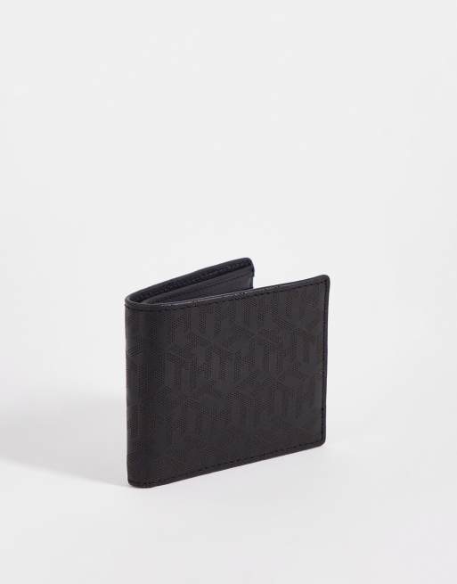 Tommy Hilfiger – Czarny skórzany portfel z monogramem