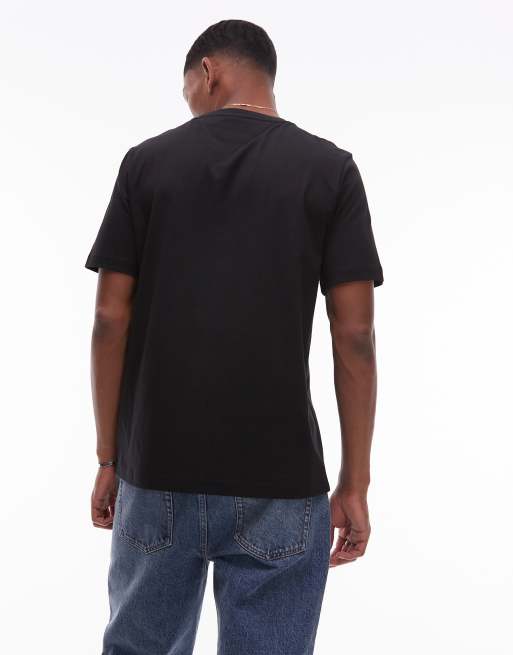Tommy Hilfiger – Czarny T-shirt z flokowanym logo, 2 z 4