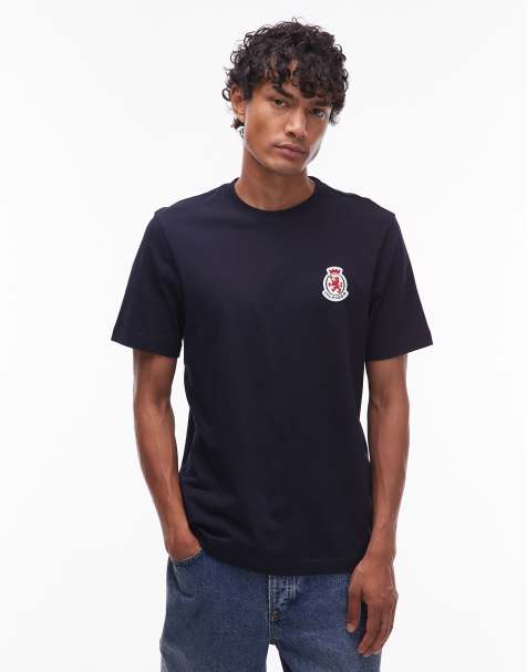 Tommy Hilfiger crest logo t shirt in black 