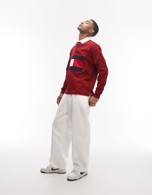 Tommy Hilfiger – Czerwona koszula w stylu rugby z logo z flagą, 2 z 5