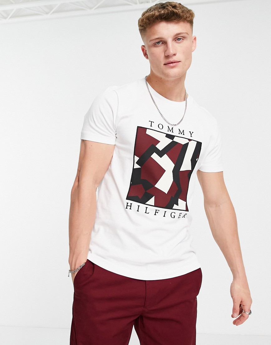 Tommy Hilfiger dazzle box logo print t-shirt in white