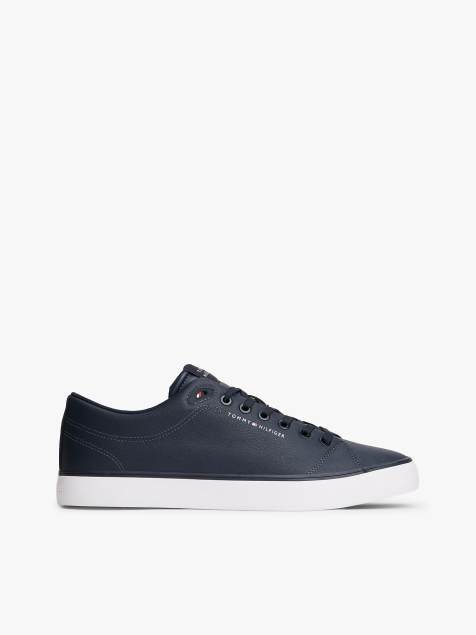 Tommy Hilfiger Debossed logo trainers in blue - view 1