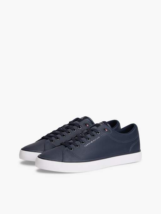 Tommy Hilfiger Debossed logo trainers in blue, 2 of 6