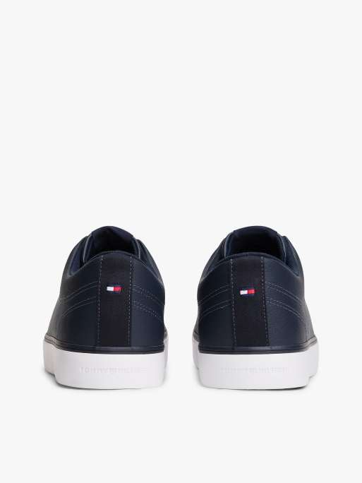Tommy Hilfiger Debossed logo trainers in blue, 4 of 6