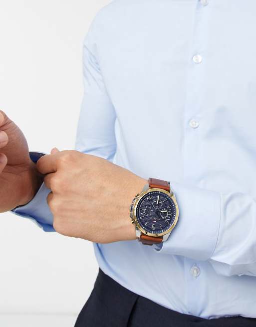 Tommy Hilfiger – Decker – Klocka med läderarmband, 48 m, 3 av 4
