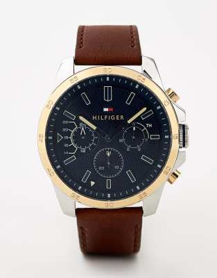 Tommy Hilfiger Decker leather watch 48m 