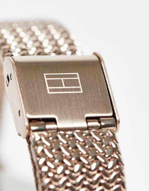 Tommy Hilfiger – Delphine – Armbanduhr mit Mesh-Armband in Roségold, 3 von 4